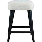 Wes Backless Counter Stool in Black Wood & Boucle Fabric (Set of 2)